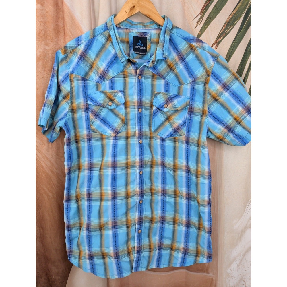 Prana Plaid Snap Button Shirt